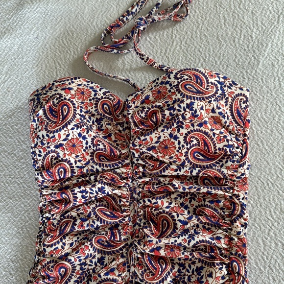 Veronica Beard Hazina Paisley Ruched One-Piece Swimsuit, X-Small, $328 - Picture 8 of 14